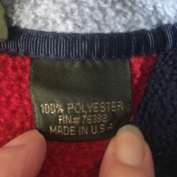 Timberland Weather Gear fleece Men’s Medium 1/4 zip jacket; navy; Vintage, USA. - Picture 9 of 13